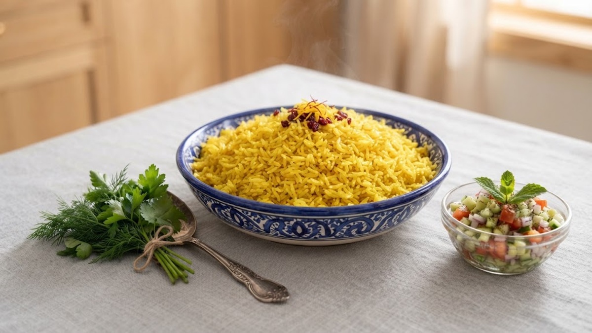 طرز تهیه پلو زردچوبه