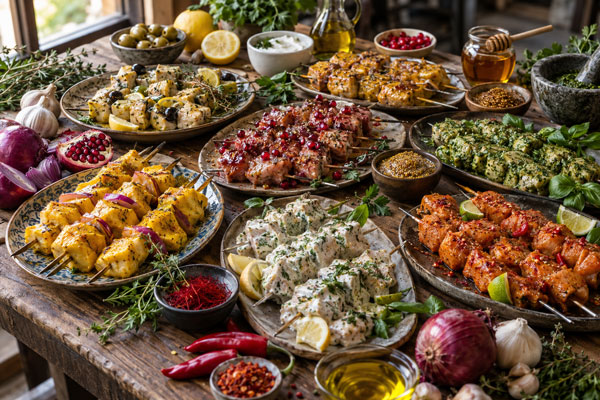 انواع مختلف مرینت برای جوجه کباب