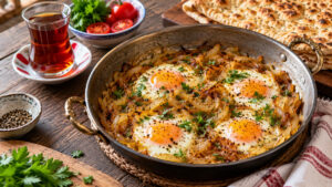 طرز تهیه نیمرو پیاز