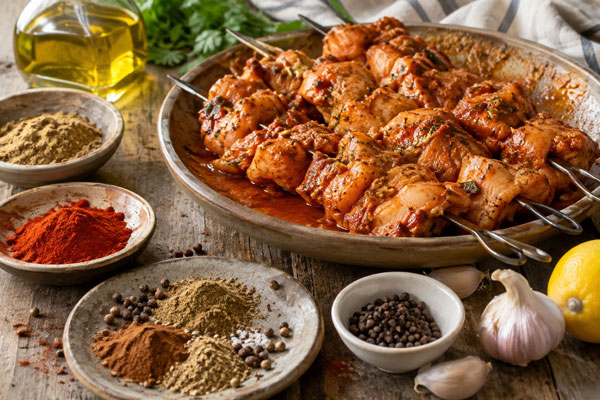 مرینت جوجه کباب یونانی