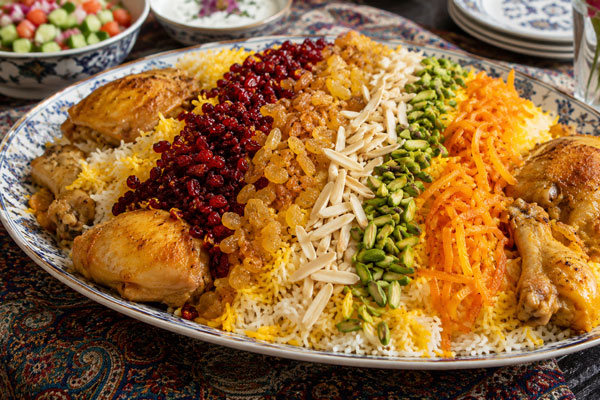 سرو هفت رنگ پلو