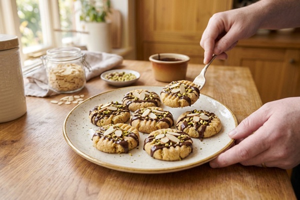 شیرینی چنگالی با روکش شکلات