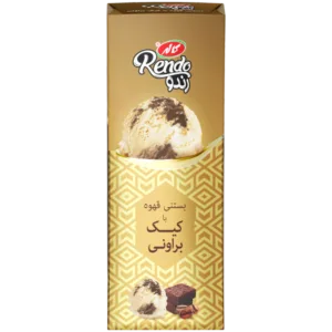 بستنی رندو پاکتی قهوه با کیک براونی