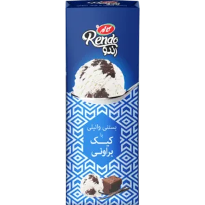 بستنی رندو پاکتی وانیلی با کیک براونی