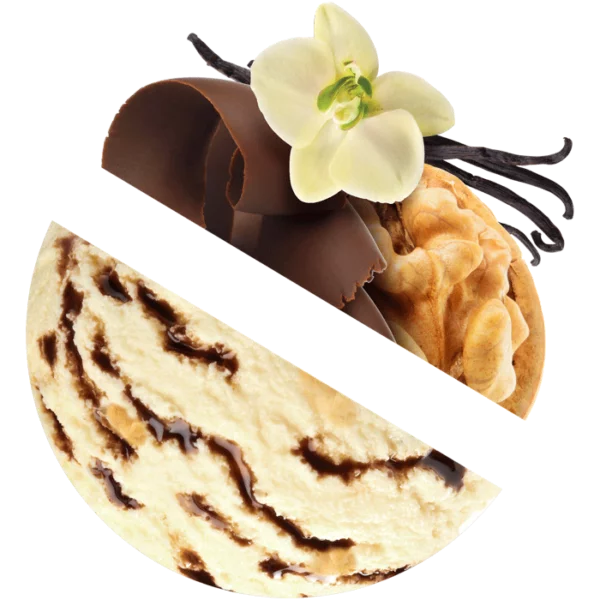 Vanilla With Streaks Chocolate And Walnut Pieces