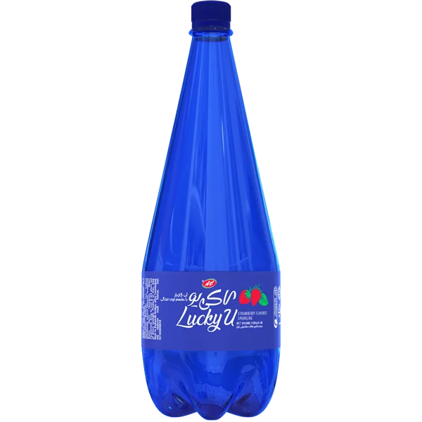 آب گازدار با طعم توت‌ فرنگی لاکی‌ یو 1500 میلی لیتر