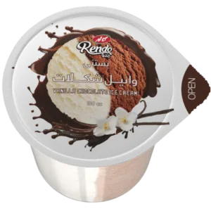 بستنی وانیلی شکلاتی لیوانی رندو