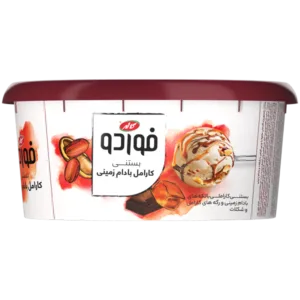 بستنی کارامل با بادام زمینی و شکلات فوردو