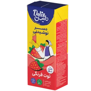 دسر شیری نوشیدنی توتفرنگی دلیس