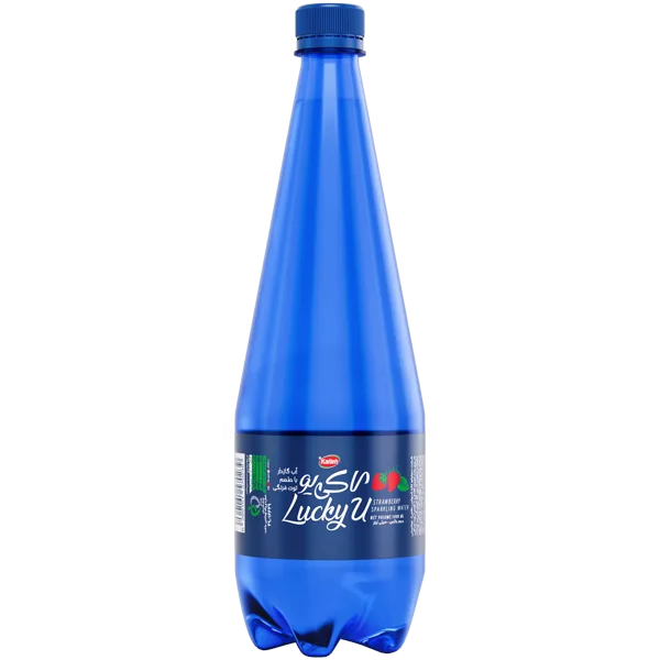 آب گازدار با طعم توت‌ فرنگی لاکی‌ یو 1000 میلی لیتر