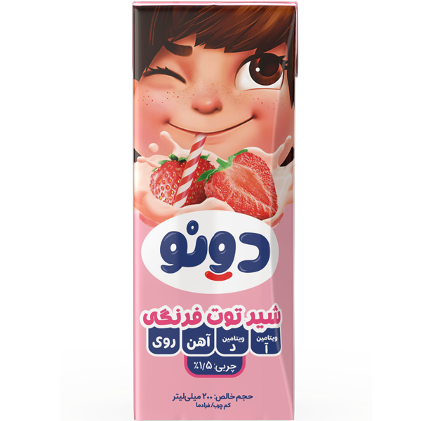 شیر توت فرنگی غنی شده دونو