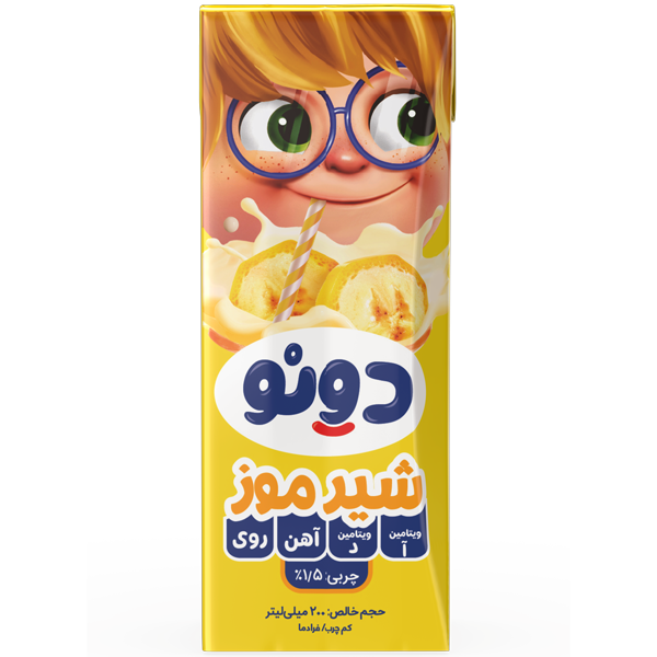 Dono_Banana_Milk_Tetrapack_200g_01 شیر موز غنی شده دونو