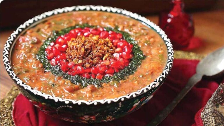 طرز تهیه آش انار با لبو